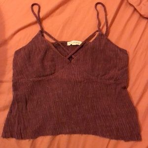 maroon spaghetti strap crop top